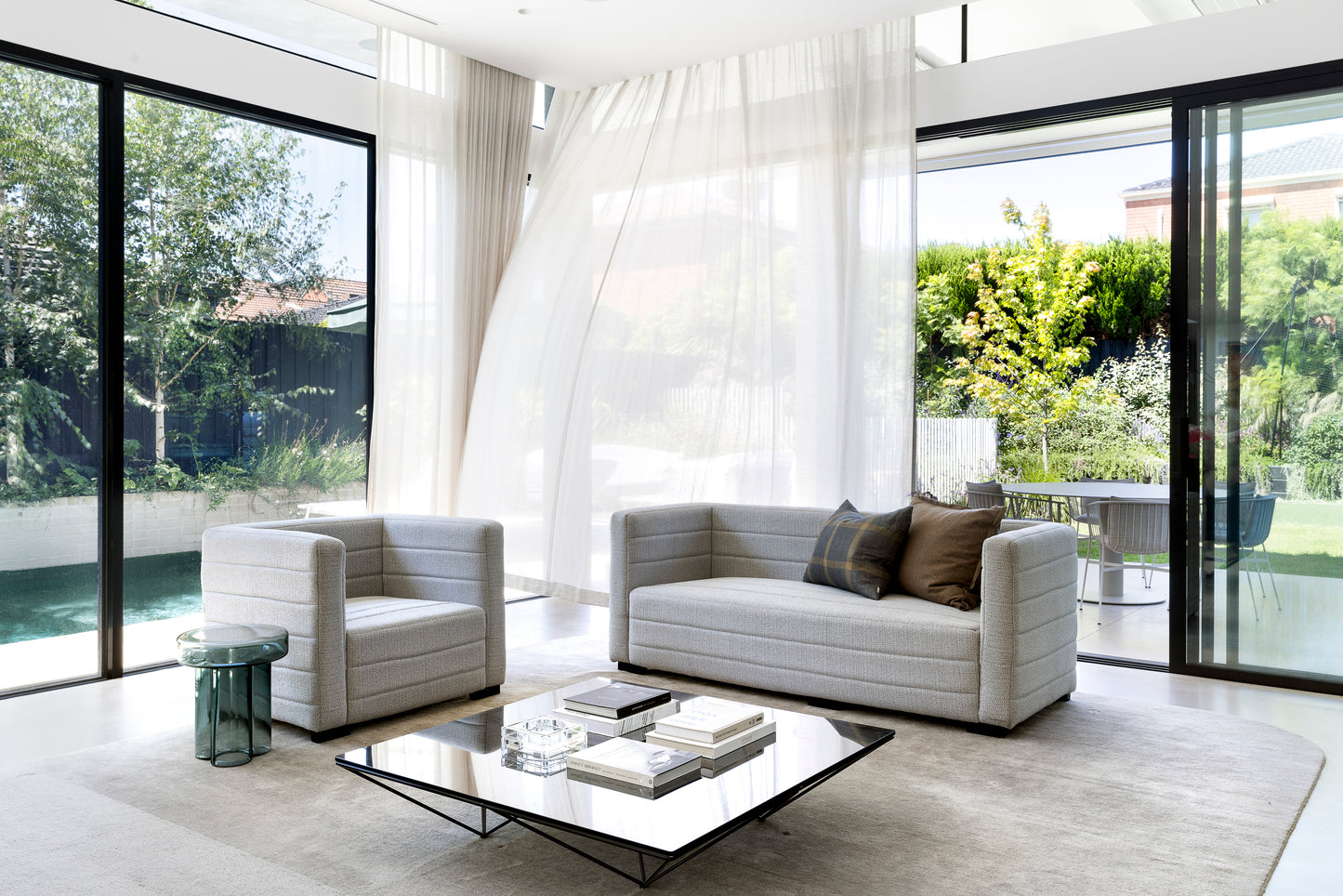 Club Sofa in Salt and Pepper Boucle